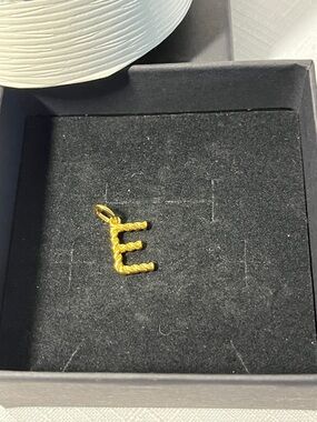Gold Letter 'E' Pendant Charm -